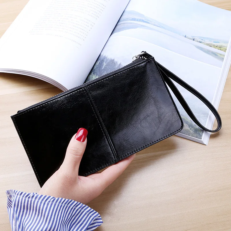 Модный женский офисный Длинный кошелек из искусственной кожи, клатч на молнии, деловой кошелек, сумка-держатель для карт, вместительный кошелек