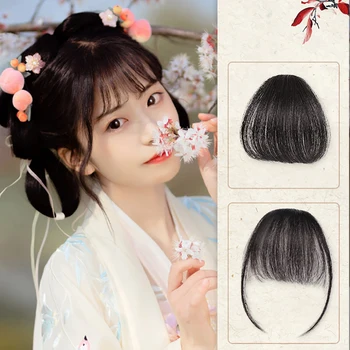 

XIYUE High Temperature Resistant Fiber Synthetic Wig Air Bangs Invisible Seamless Multicolor Optional Retro Realistic New Style