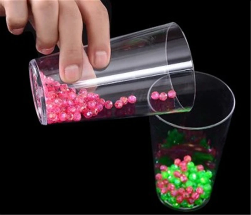 Color Bead Separation (with Cup) Magic Tricks Close Up Street Gimmick Prop Accessories Funny Two Tumblers Beads Separate Magie | Игрушки и