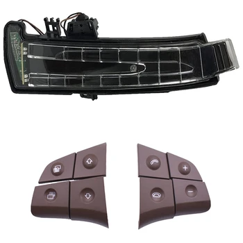 

1 Set Car Multifunction o Steering Wheel Button & 1 Pair Led Side Mirror Marker Turn Signal Light Lens