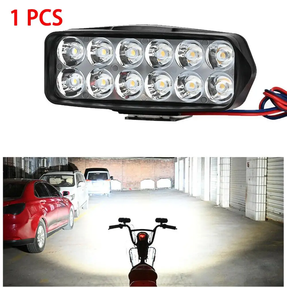 

1Pc 12LED Headlights 12-24V For Auto Motorcycle Truck Boat Tractor Trailer Offroad Working Light 18W LED Work Light Spotlight