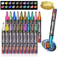 Металлические маркерные ручки водонепроницаемые перманентные DIY нетоксичные маркерные ручки 20 цветов канцелярские принадлежности для граффити цветные ручки обратно в школу