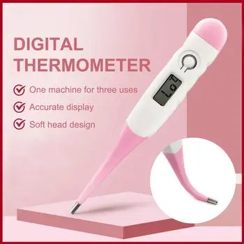 

Household Thermometer Pink Thermometer Baby Adult Pro Care Security Family Mouth Accurate Fast Armpit LED