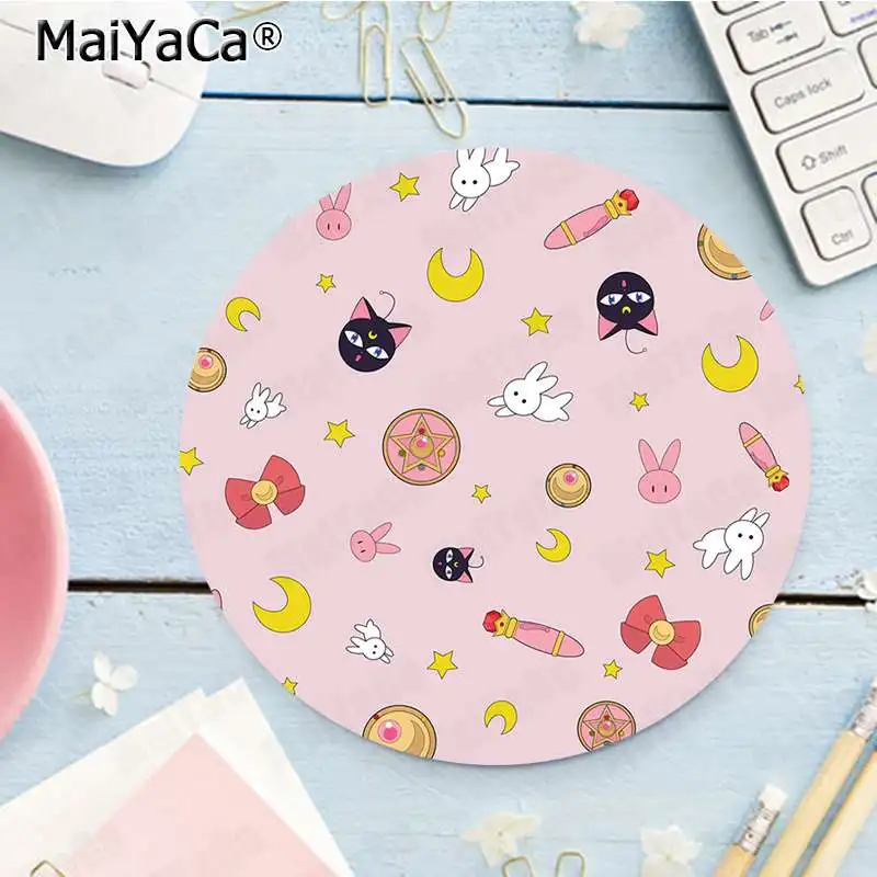 Maiyaca Подарочный коврик для мальчика Сейлор Мун Кот узор натуральный каучук игровой коврик для мыши Настольный коврик игровой коврик для мыши Коврик для ПК ноутбука ноутбук - Цвет: 22x22cm