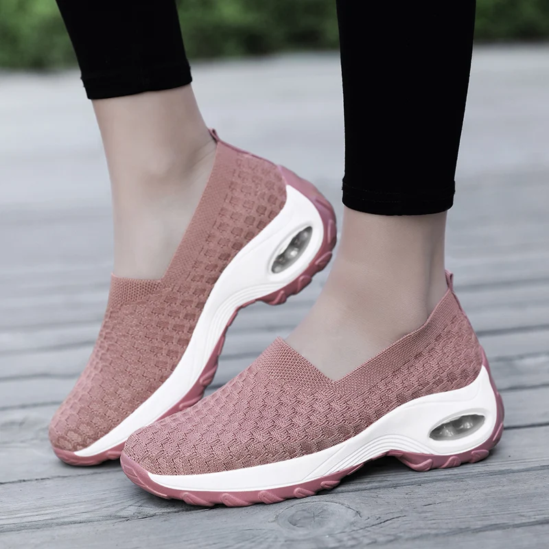 

2023 New Light Toning Shoes Women's Black Summer Mesh Shoes Trendy White Sneakers Spring 42 41 40 Indoor Shape Up Shoes Wedge