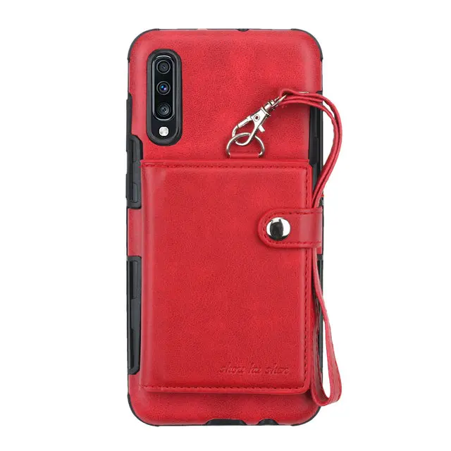 Роскошный, с отделением для карт флип для Coque samsung A50 чехол Galaxy A7 Etui samsung A70 Чехол кошелек для samsung Galaxy A50 чехол A 70 50 - Цвет: Красный