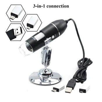 Holder microscope Usb digital microscope 500X 1000X 1600X Led microscope portable for mobile phone repair biological microscope student compound microscope amscope supplies 40x 1000x glass optics metal frame student compound microscope slides