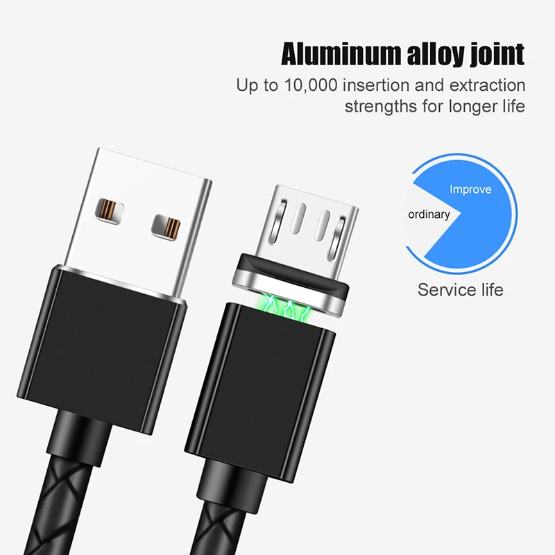 Магнитный кабель для зарядки телефона Micro USB Тип C iPhone 11 XS X Samsung S10 A70 Xiaomi быстрое