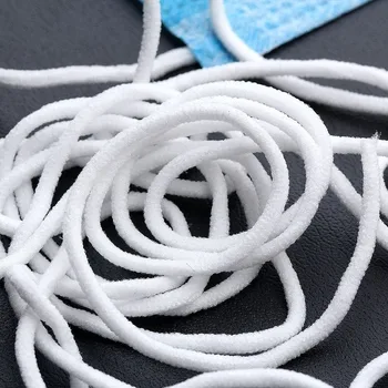 

500g(450meter) White 3mm Face Elastic Band Rubber Bands Round Ear Rope Cord Nose Adjuster DIY Sewing Accessories EB401