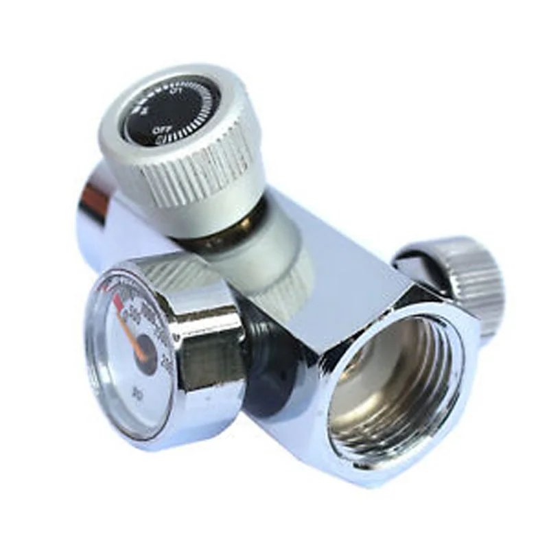 

Silver Soda Stream Tank Cylinder Refill CGA 320 Adapter Pressure Gauge Connect