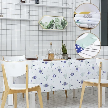 

Waterproof Anti-scald Oil-proof Disposable PEVA Tablecloth Rectangular Cartoon Coffee Table Dining Table Cloth Household Items