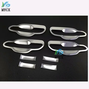 

For Hyundai Tucson 2019 2020 8PCS CHROME DOOR HANDLE BOWL COVER CUP CAVITY TRIM INSERT OVERLAY BEZEL MOLDING GARNISH