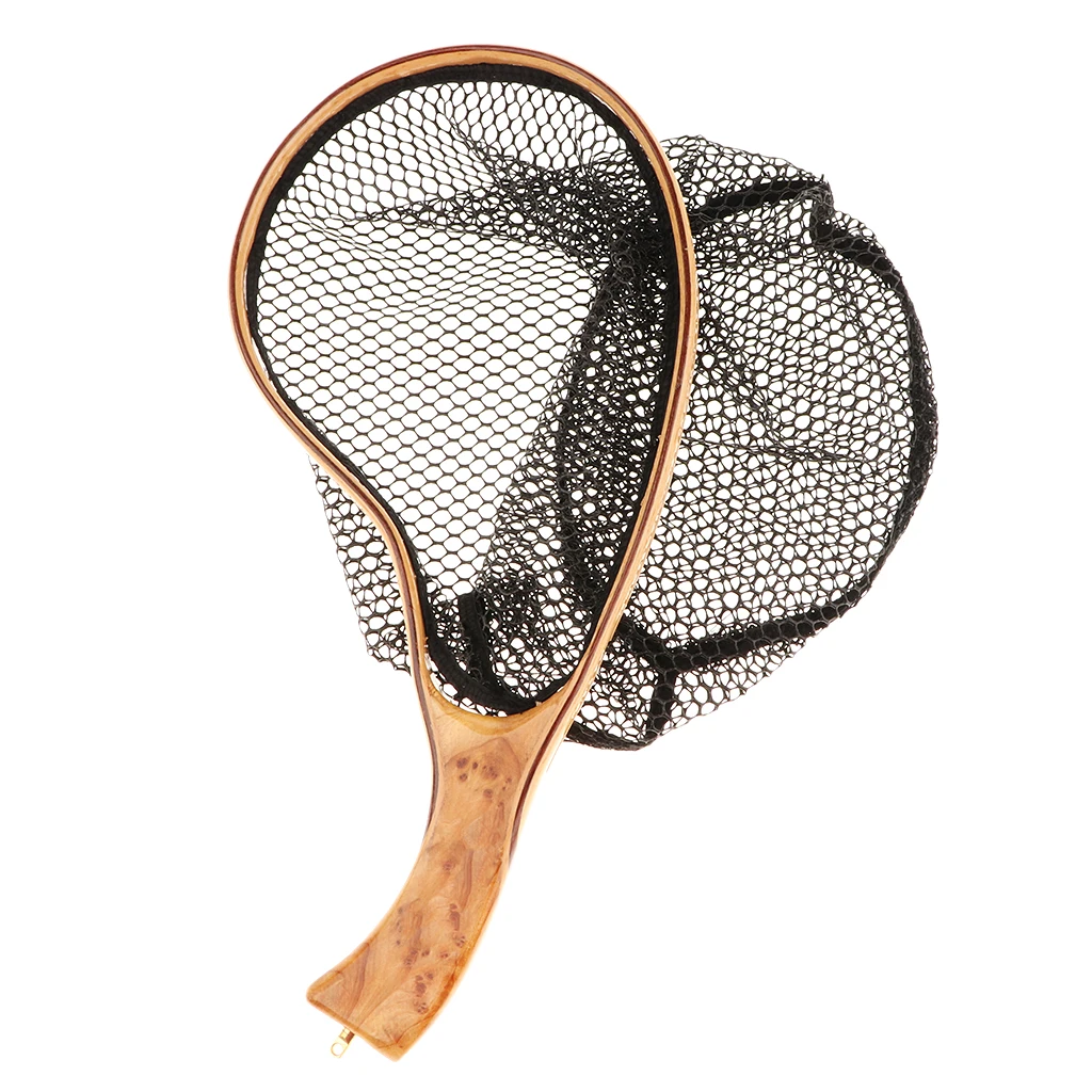 Wooden Handle Fishing Net, Mesh Landing Net, 35 Cm Fishing Net for