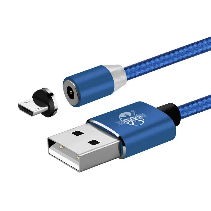 UGI 2.4A Магнитный USB кабель для быстрой зарядки Micro IOS type C 1 м 2 м 3 м для мобильного телефона для iPhone huawei Sumsung Xiaomi LG G5 G6 G7 - Цвет: Blue Micro Cable