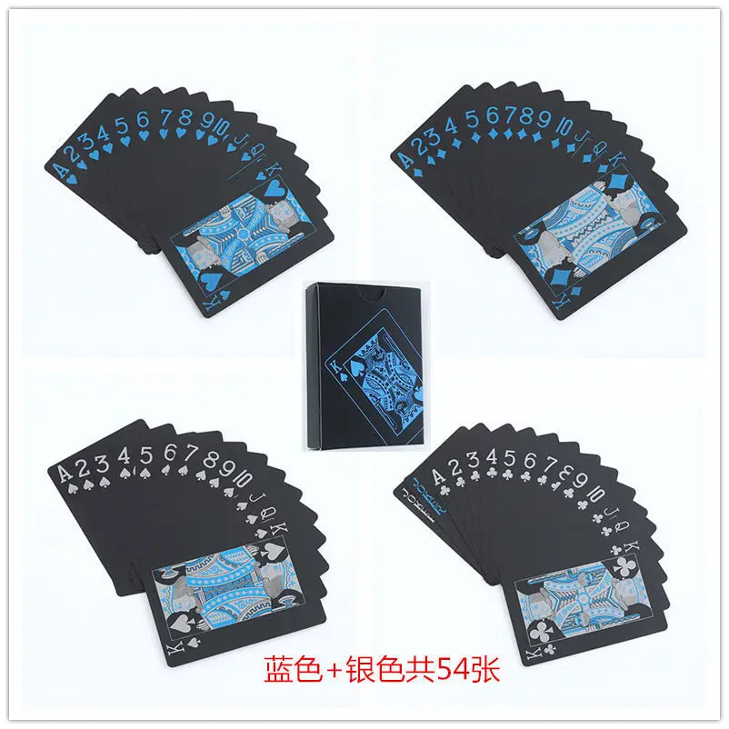 PVC Dull Polish Playing Cards Board Game Magic Card Waterproof Black And White with Pattern Dezhou City Playing Cards