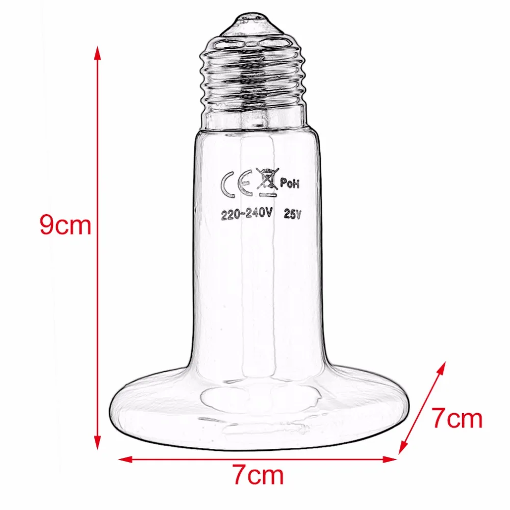 25 W/50 W/100 W Керамика тепла лампы светильник лампа без светильник блеск для рептилий черепаха ПЭТ Брудер