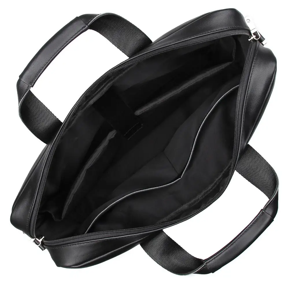 Very best  Nesitu New Black Genuine Leather 15.6'' 17'' Laptop Office Men Briefcase Handbag Business Travel Me