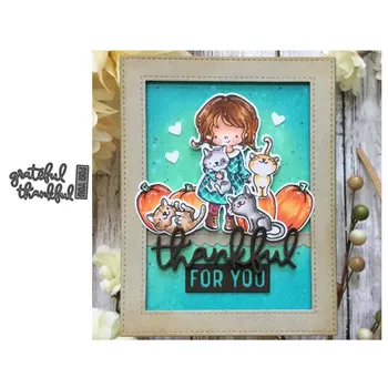 

Thanksgiving letter Metal Cutting Dies cut die mold decoration Scrapbooking Embossing paper craft mould punch stencils