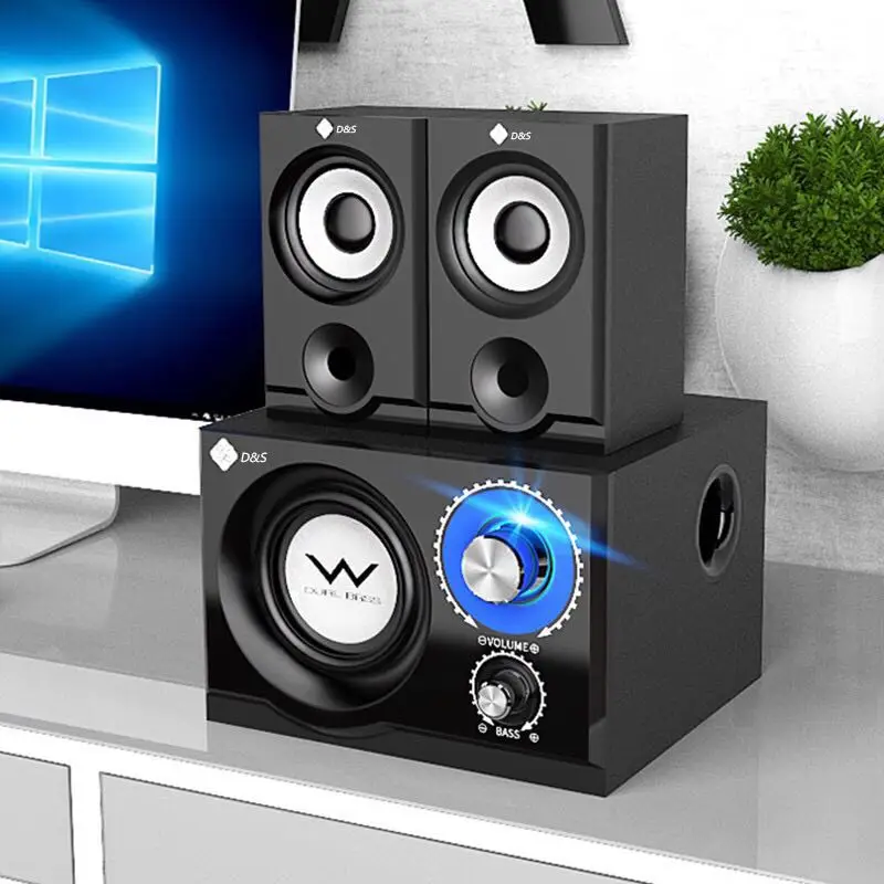 Настольный компьютер Bluetooth/проводной динамик бас Регулируемый сабвуфер телефон