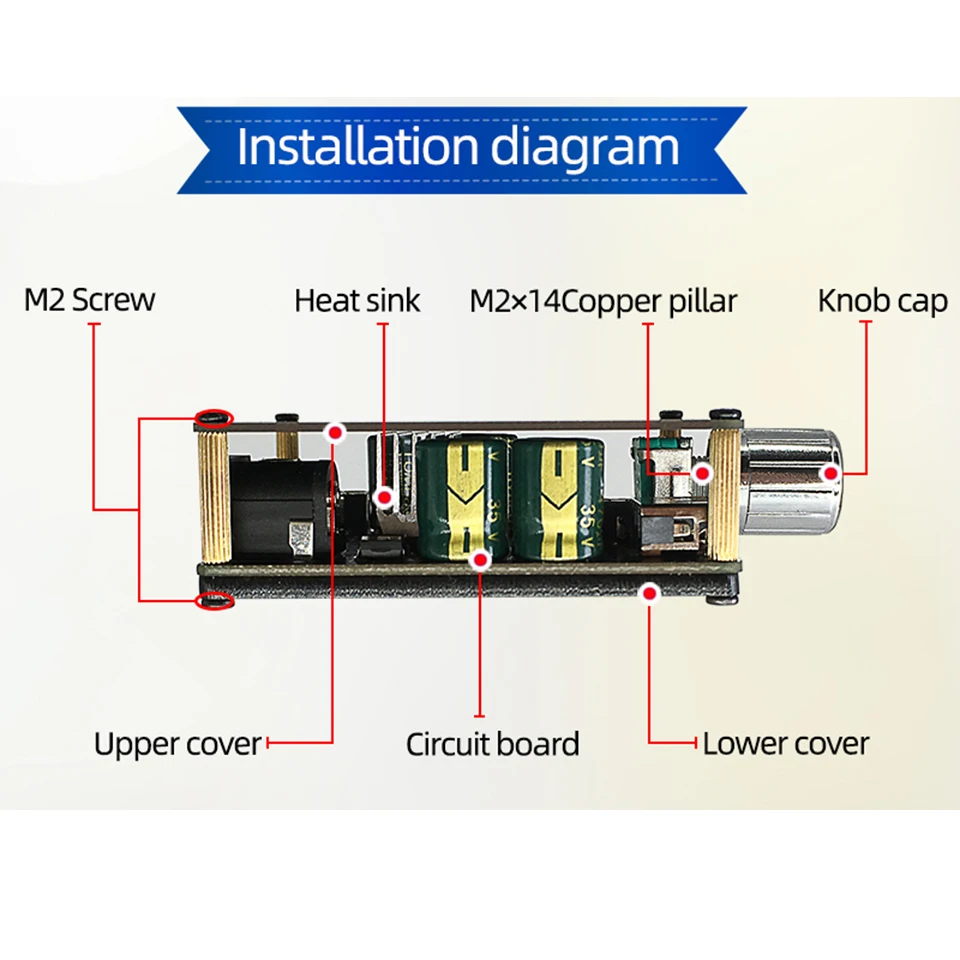 2*100W Bluetooth 5.0 Digital Power Amplifier Board  AUX Speaker 2.0 CH Stereo Home Music Wireless Module Audio AMP class a amplifier