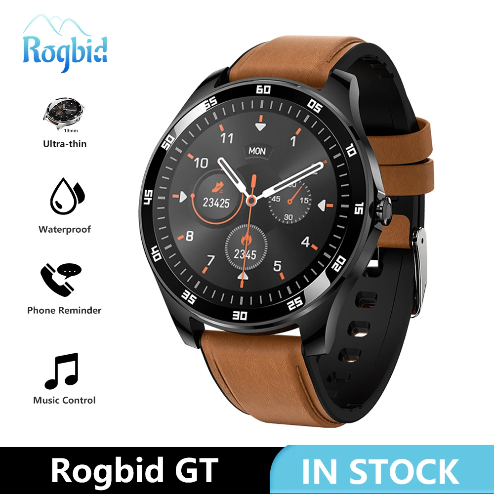 Rogbid GT Смарт часы для мужчин полный сенсорный Smartwatch Водонепроницаемый сердечного