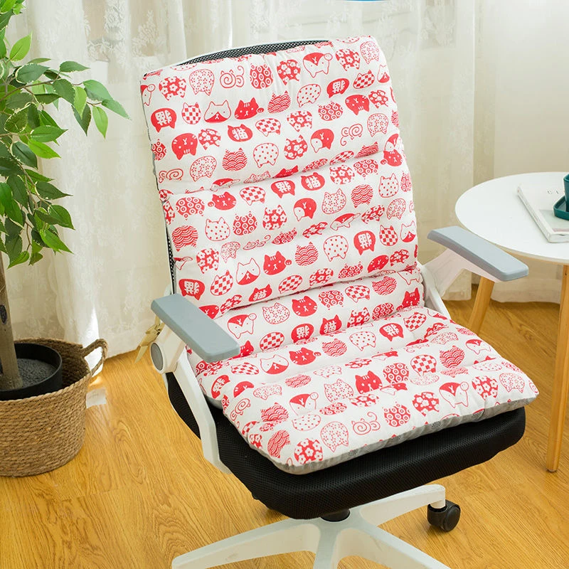Integrated Recliner Desk Seat Cushion Backrest Cushion Plush PP Cotton Back  Support Office Chair Sofa Car Seat Cushion (Red),Chair Cushions, Chair