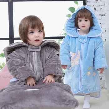 

Russia Baby sleeping bag winter thickened sleeping bag detachable sleeves to prevent being kicked by children's sleeping bag