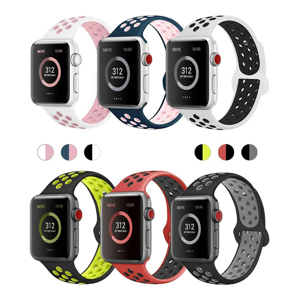 Мягкий силиконовый сменный Браслет для Apple Watch 42 мм ремешок 44 мм дышащий iwatch серии 5 4 3 2 1 42 мм ремешок для часов 38 мм ремешок