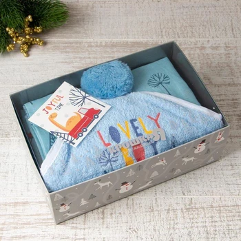 

Gift set "Joyful time", Terry corner 75*75 cm, diaper 75*120 cm 100% cotton 5181729
