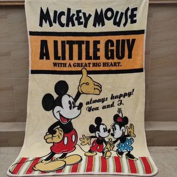 

Disney Cartoon Mickey Mouse poohFour Seasons Thicken Super Soft Fleece kids Cloud Blanket Children Throw Blanket Mat Gift