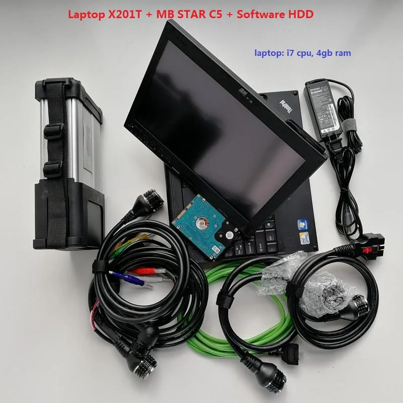with PC-i7 4GB Диагностический инструмент Super MB SD C5 с ноутбуком X201t, новейшее программное обеспечение,,12 в, для mb star c5, сканер, полный набор, готов к использованию - Цвет: with PC-i7 4GB