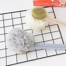 Задний скруббер для душа двухсторонняя длинная ручка Ванна губчатая щетка мягкая нейлоновая сетка задний очиститель аксессуары для ванной комнаты инструмент SMJ
