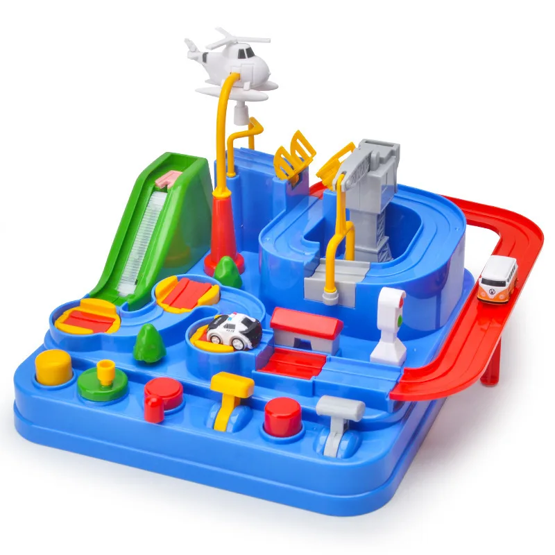 New Racing Rail Car Model Racing Educational Toys Children Track Car Adventure Game Brain Game Christmas Interactive Train Toy