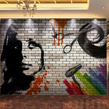 3D обои ретро кирпичная Парикмахерская фото настенные фрески ПВХ самоклеющиеся водонепроницаемые съемные настенные наклейки Papel де Parede наклейки