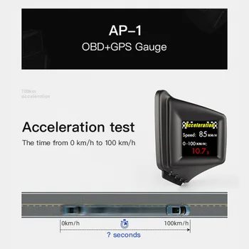 

Universal Head-Up Display Black HUD Head-Up Display GPS Gauge Dashboard