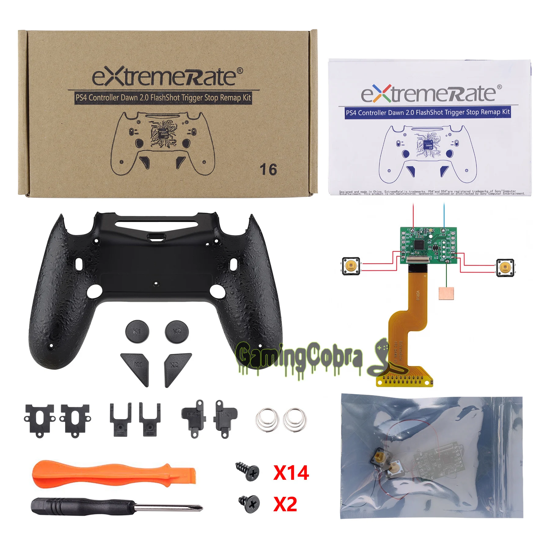 即日発送 Extremerate 再設計されたバックシェル チップ Mod Ps4コントローラー用 プログラム可能リマップキット Dawn その他周辺機器