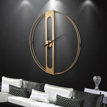 

Mute Nordic Wall Clock Large Luxury Metal Living Room Wall Clock Creative Watch Mechanism Gift Idea Home Decoration DD55WC