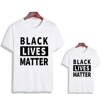 

BLACK ALL LIVES MATTER Harajuku family clothing father mother child casual tops family portrait