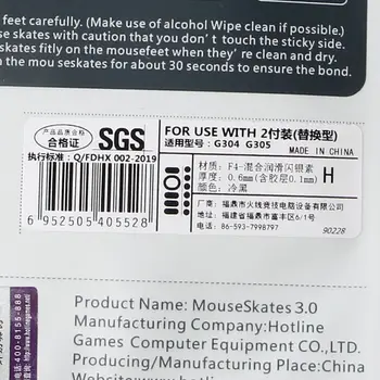 

New 2Sets/Pack Original Hotline Games Competition Level Mouse Feet Mouse Skates Gildes for Logitech G304 G305 Mouse 0.6mm Teflon