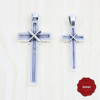 

P44 S925 sterling silver pendant personality fashion punk street dance style hip hop cross shape jewelry for lover