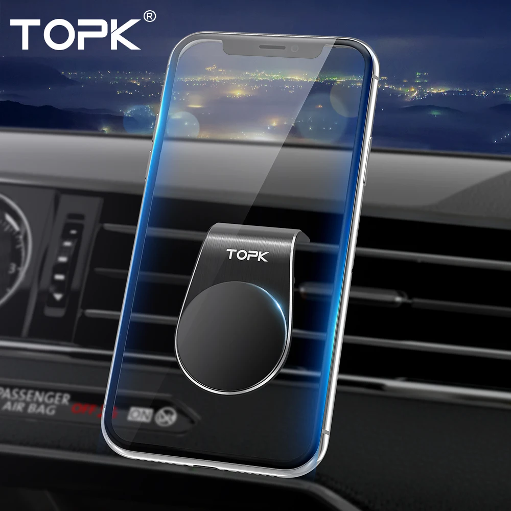  TOPK Magnetische Auto Telefon Halter Tragbare L Form Air Vent Halterung Magnet Handy Ständer Halter