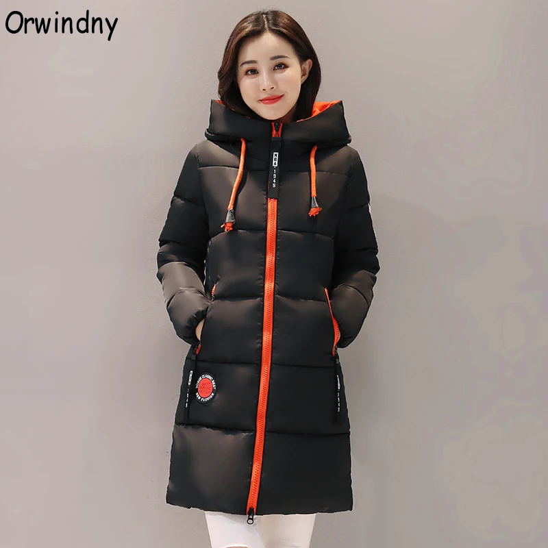 Orwindny 2019 куртка женская пуховик женский зимняя с капюшоном теплая парка Кепка для