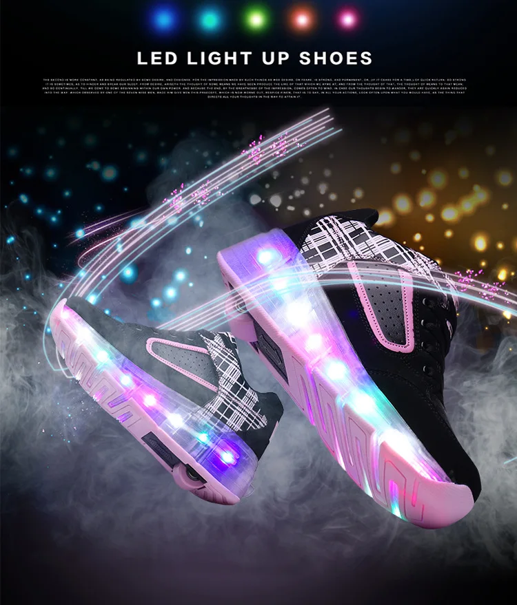 Детский светодиодный роликовый скейт обувь с одним/двумя колесами светящиеся Jazzy Junior детские кроссовки для взрослых мальчиков и девочек