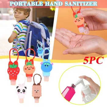 

5pcs Small Wrist Strap Portable Silicone Squeezer 30ml Travel Essentials Can Be Filled With Shampoo And Hand Sanitizer
