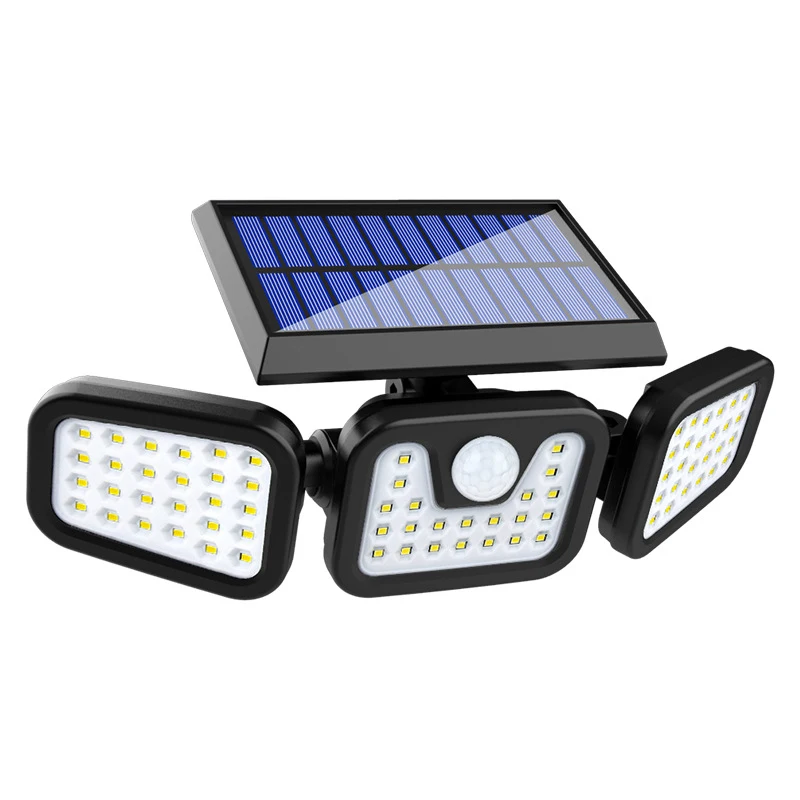 Solar Security Lights 3 Head Motion Sensor Lights Adjustable 3 Modes Waterproof for Outdoor Garden Patio Pathway Viewing Decks