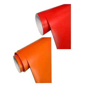 

2 Roll Vehicle Wrap Vinyl Film Sticker Air/Bubble Free Self Adhesive, Red & Orange