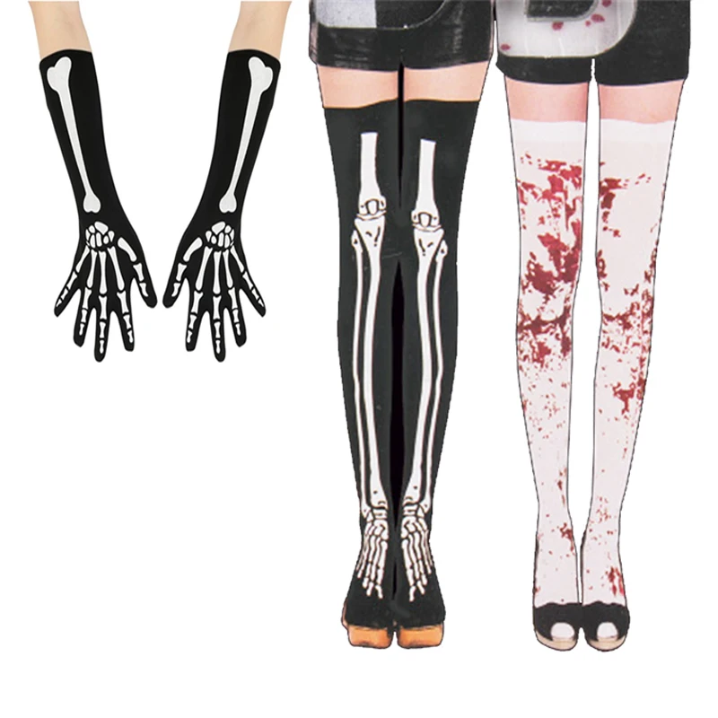 Halloween Socks Black Skeleton 