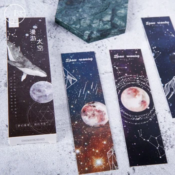 

30 Pcs/Pack Wandering into space Bookmark Paper BookMarks Book Notes Reading Item Creative Gift for Kids Children Stationery