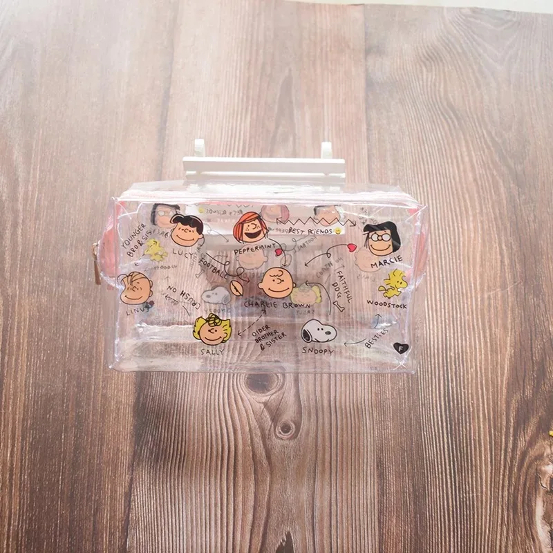 03 INS Peanuts Rogue Dog Kawaii Мультфильм прозрачный ПВХ высокой емкости Карандаш сумка для хранения кошелек карта Упаковка обучающее хранение - Цвет: 03