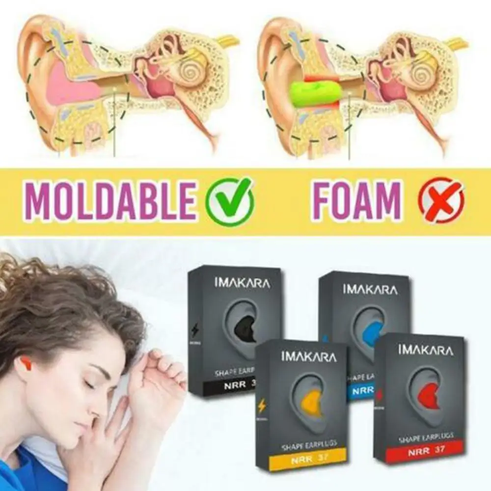 

Soundproof Earplugs Moldable Shaped PU Anti-noise Ear Plugs Noise Reduction Sleeping Protection Soft Anti-Snoring Health Care